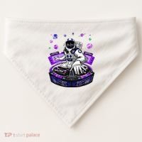 Astronaut Psychedelic Music Dj Psytrance Techno Edm Festival USA-Made Doggie Bandana thumb 0