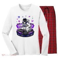 Astronaut Psychedelic Music Dj Psytrance Techno Edm Festival Women's Long Sleeve Flannel Pajama Set  thumb 0