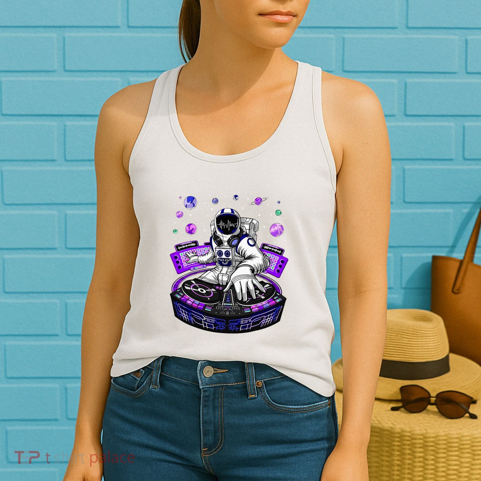 Astronaut Psychedelic Music Dj Psytrance Techno Edm Festival Women's Tank Top