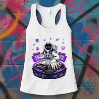 Astronaut Psychedelic Music Dj Psytrance Techno Edm Festival Women's Tank Top thumb 3