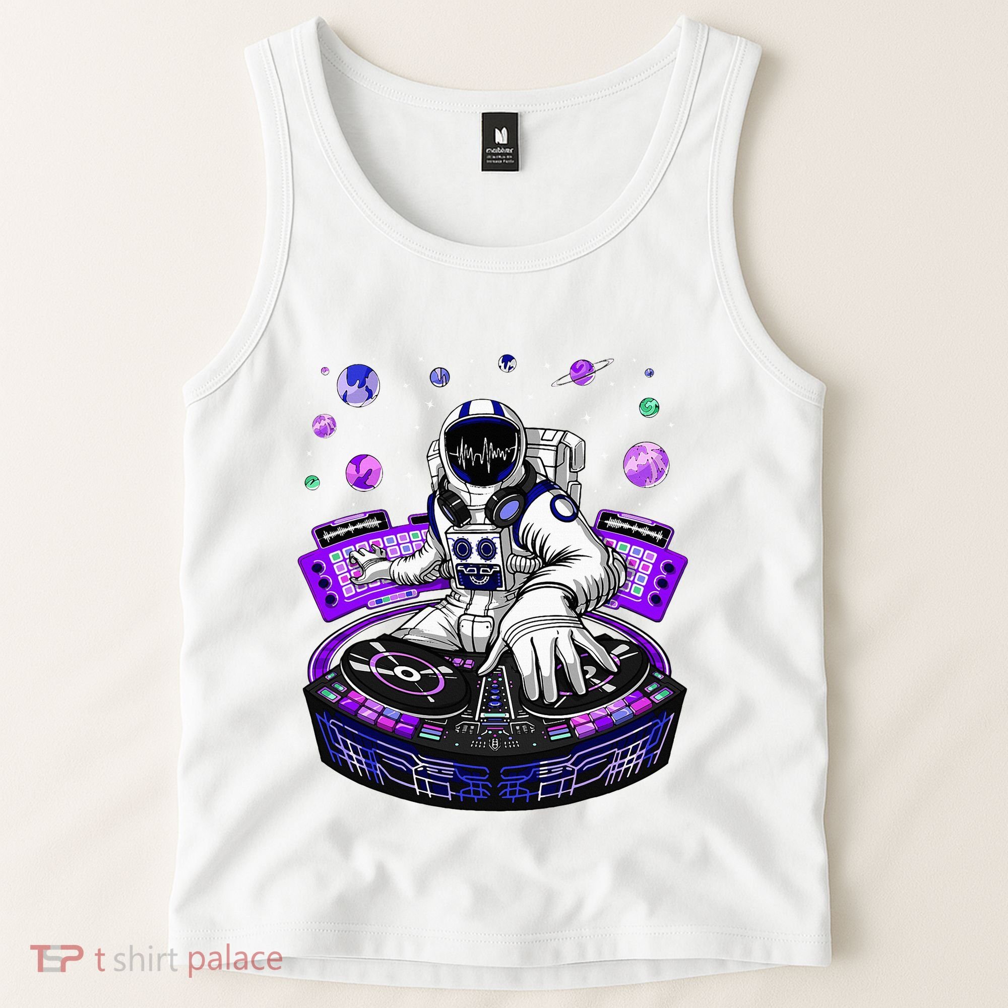 Astronaut Psychedelic Music Dj Psytrance Techno Edm Festival Tank Top
