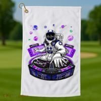 Astronaut Psychedelic Music Dj Psytrance Techno Edm Festival Golf Towel thumb 1