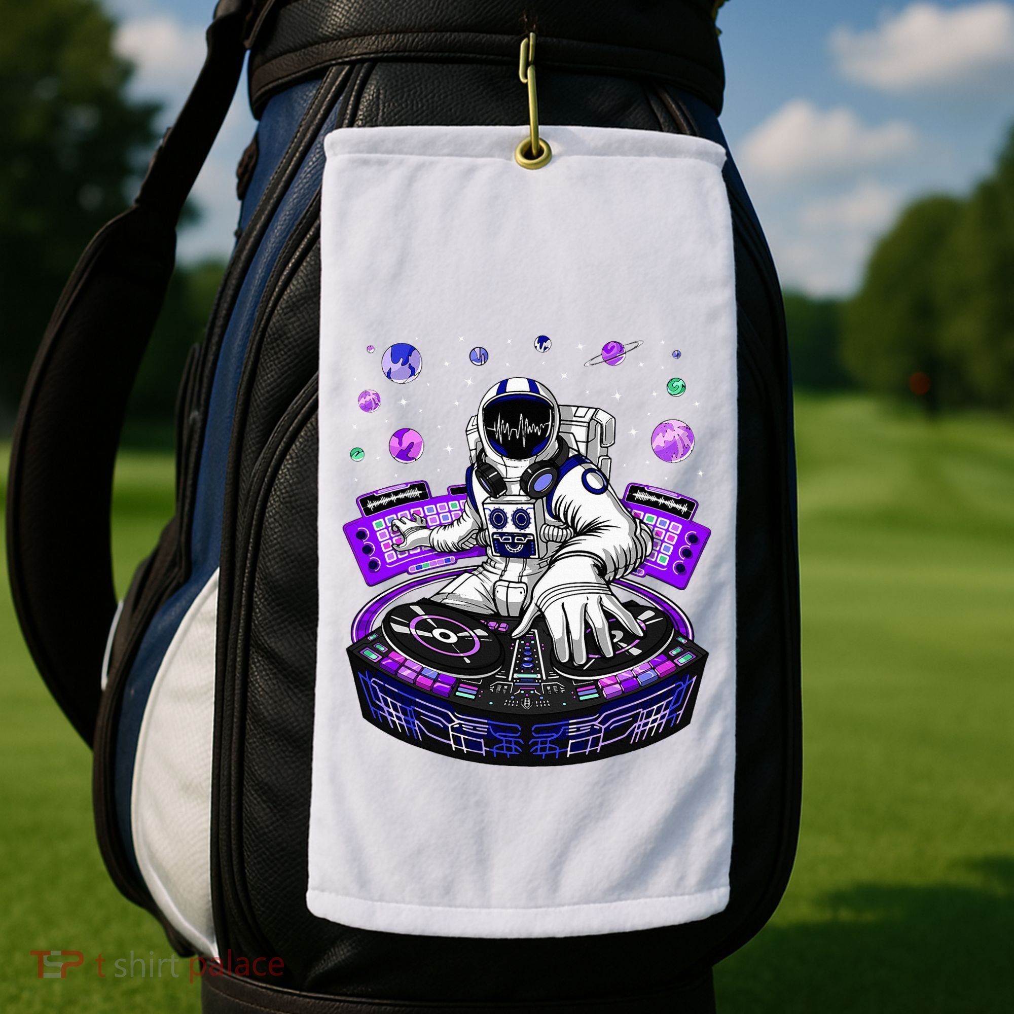 Astronaut Psychedelic Music Dj Psytrance Techno Edm Festival Golf Towel