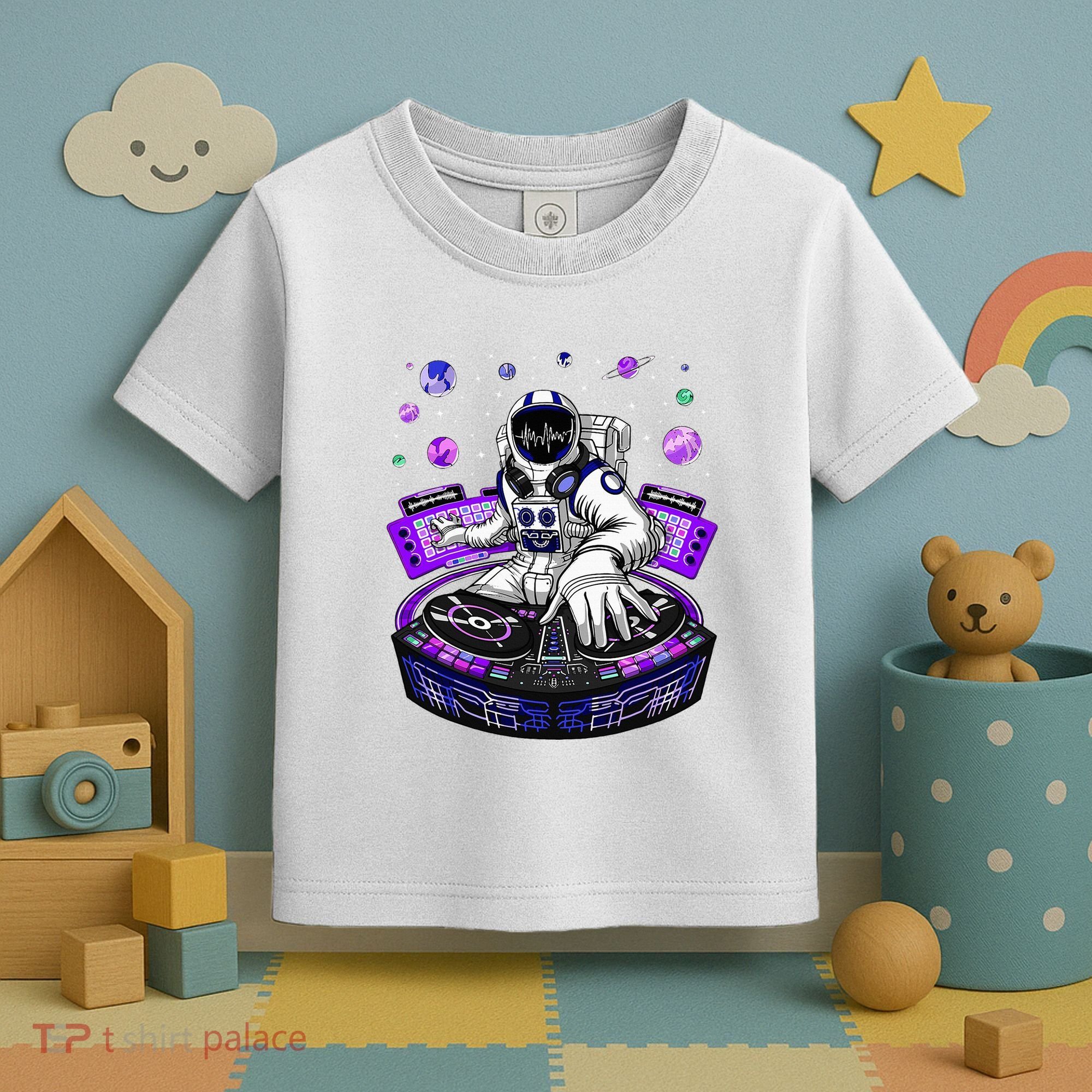 Astronaut Psychedelic Music Dj Psytrance Techno Edm Festival Toddler T-Shirt
