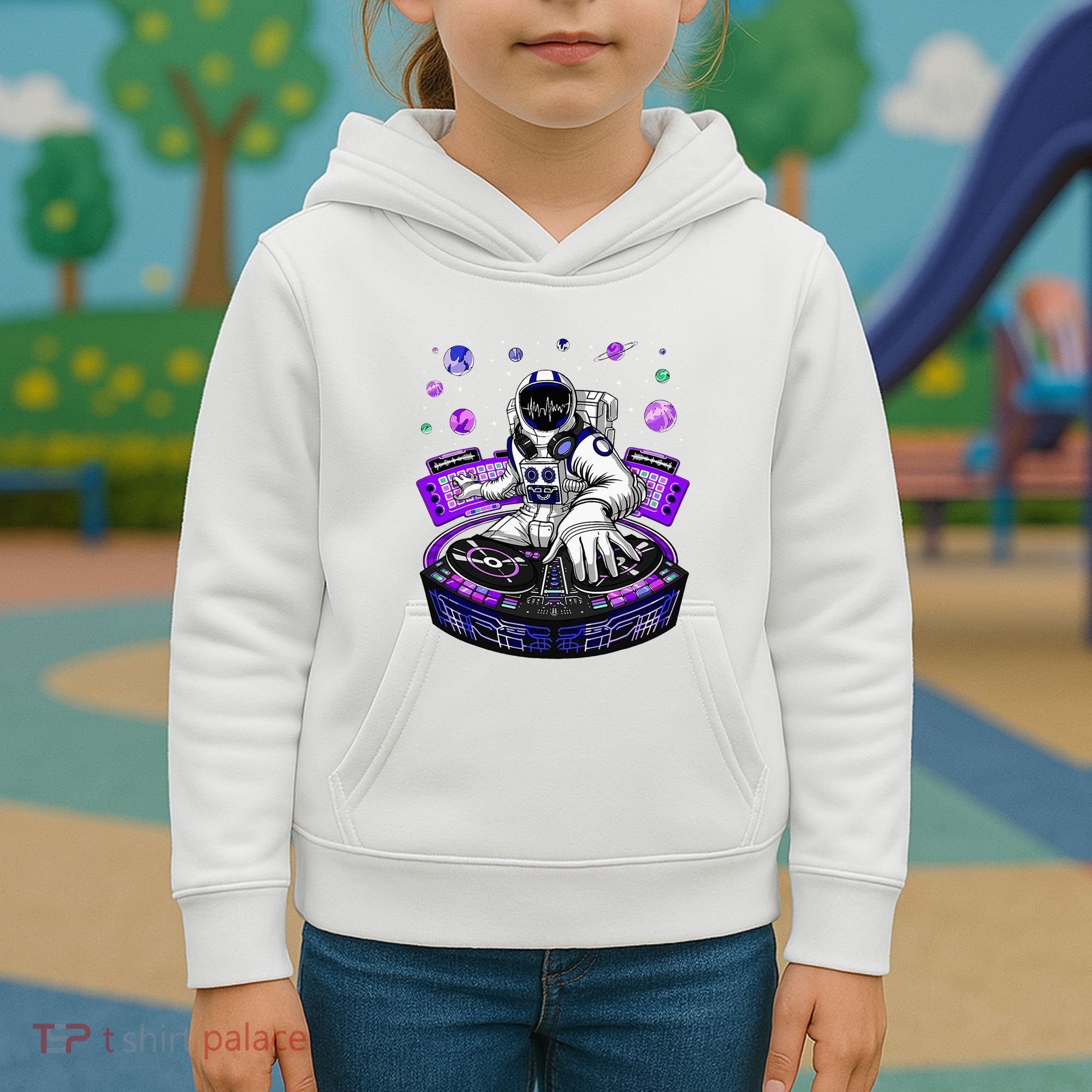 Astronaut Psychedelic Music Dj Psytrance Techno Edm Festival Kids Hoodie