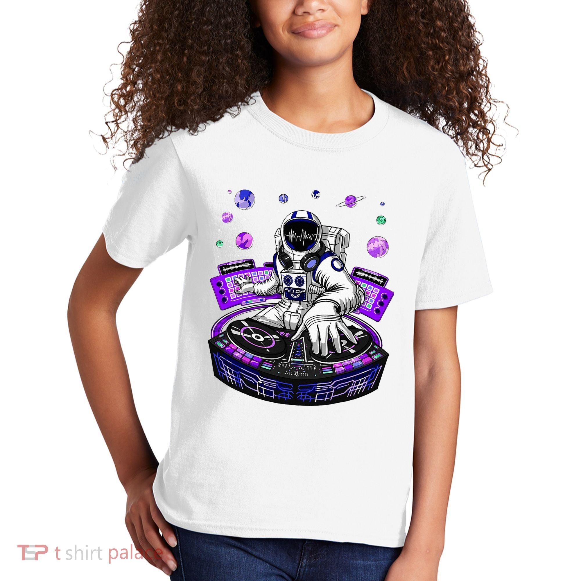 Astronaut Psychedelic Music Dj Psytrance Techno Edm Festival Kids T-Shirt