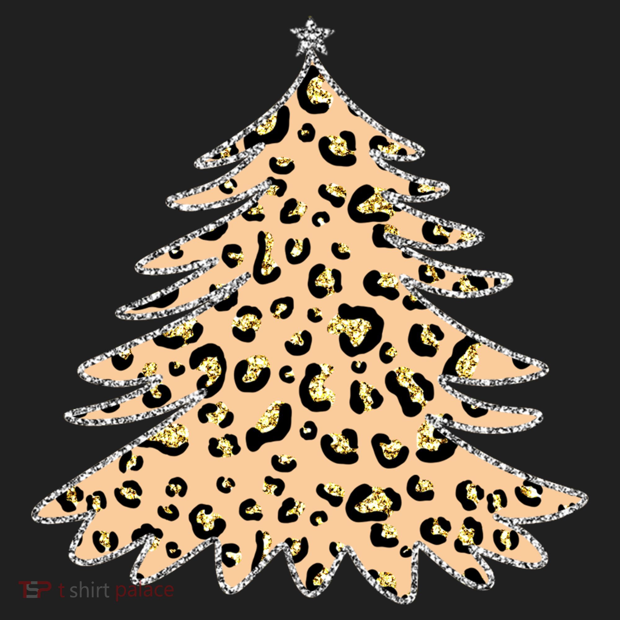 Animal Print Minimalist Christmas Tree Women's Sweatshirt