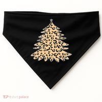 Animal Print Minimalist Christmas Tree USA-Made Doggie Bandana thumb 0