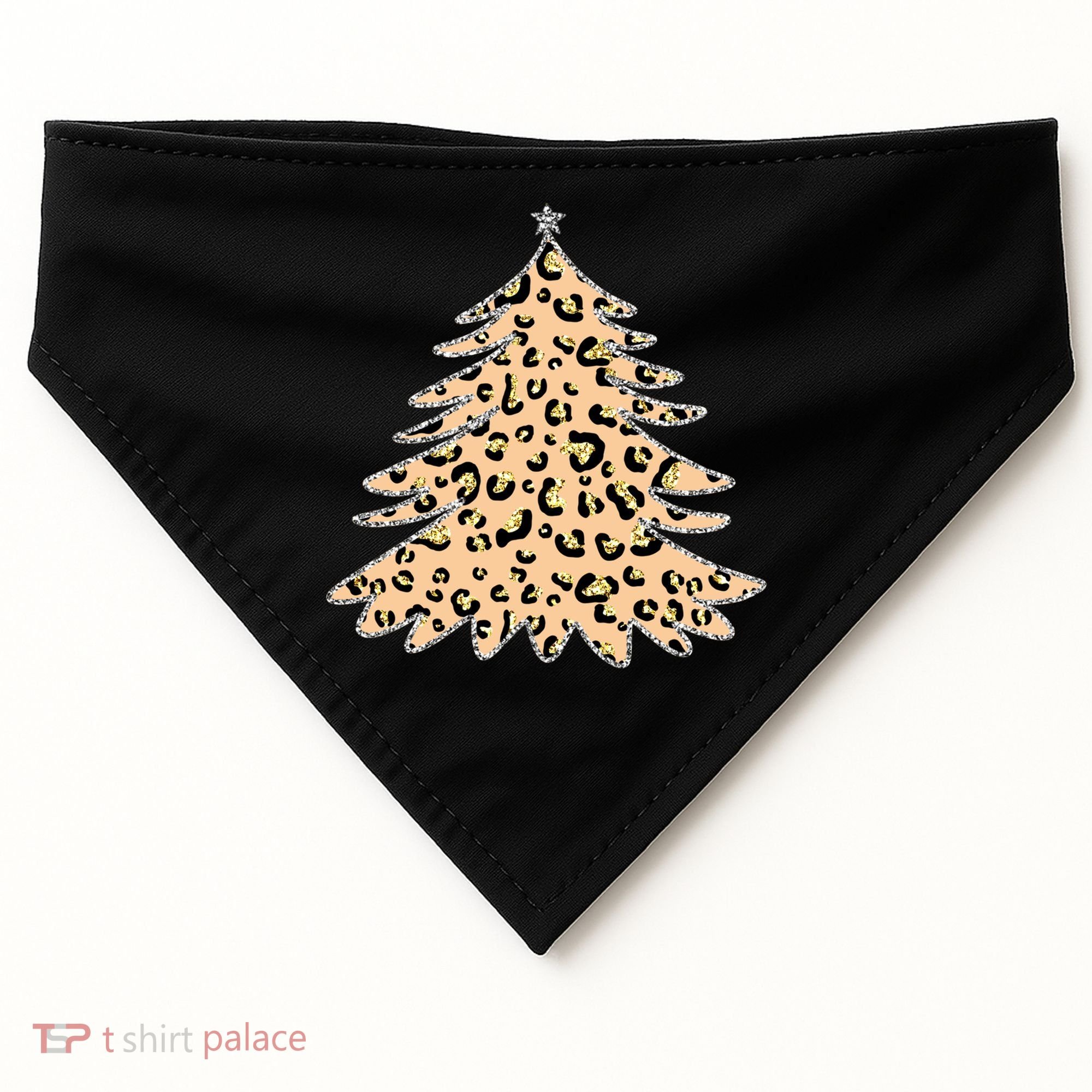 Animal Print Minimalist Christmas Tree USA-Made Doggie Bandana