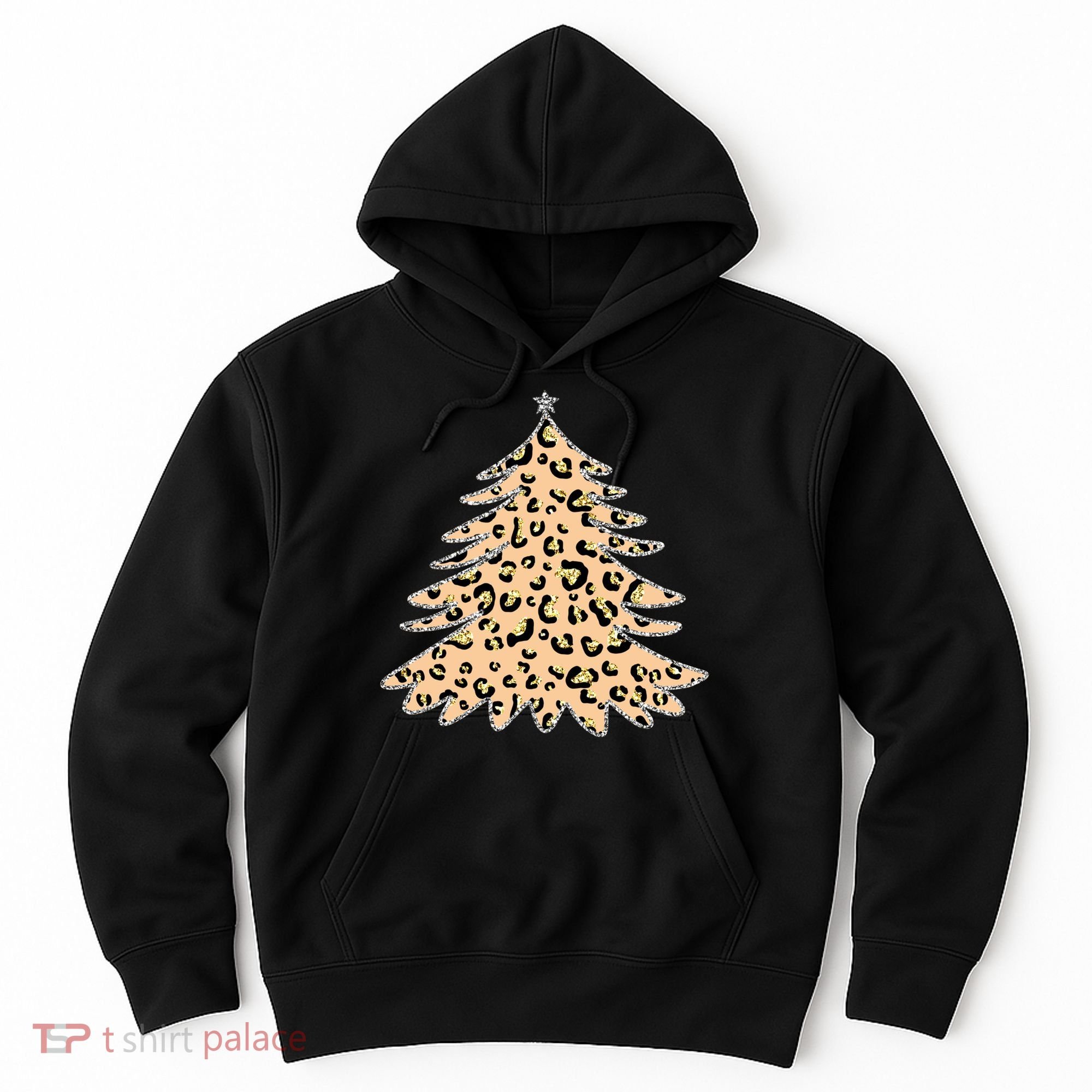 Animal Print Minimalist Christmas Tree Hoodie