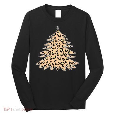 Animal Print Minimalist Christmas Tree Long Sleeve Shirt