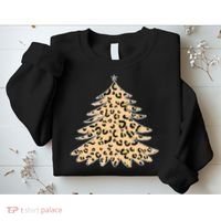 Animal Print Minimalist Christmas Tree Sweatshirt thumb 2