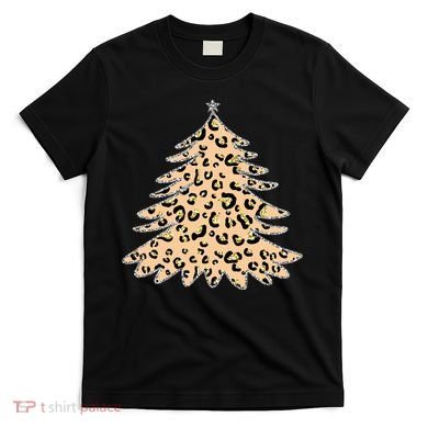 Animal Print Minimalist Christmas Tree T-Shirt