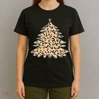 Animal Print Minimalist Christmas Tree T-Shirt thumb 4