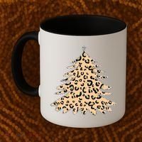 Animal Print Minimalist Christmas Tree Coffee Mug thumb 2