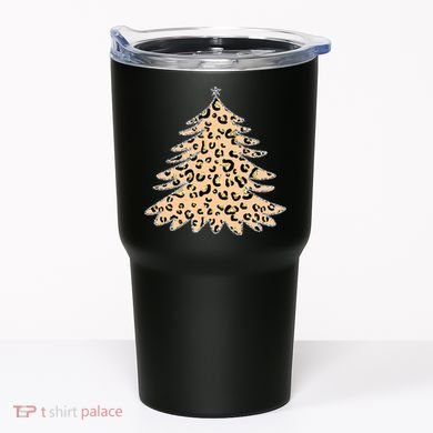Animal Print Minimalist Christmas Tree Tumbler
