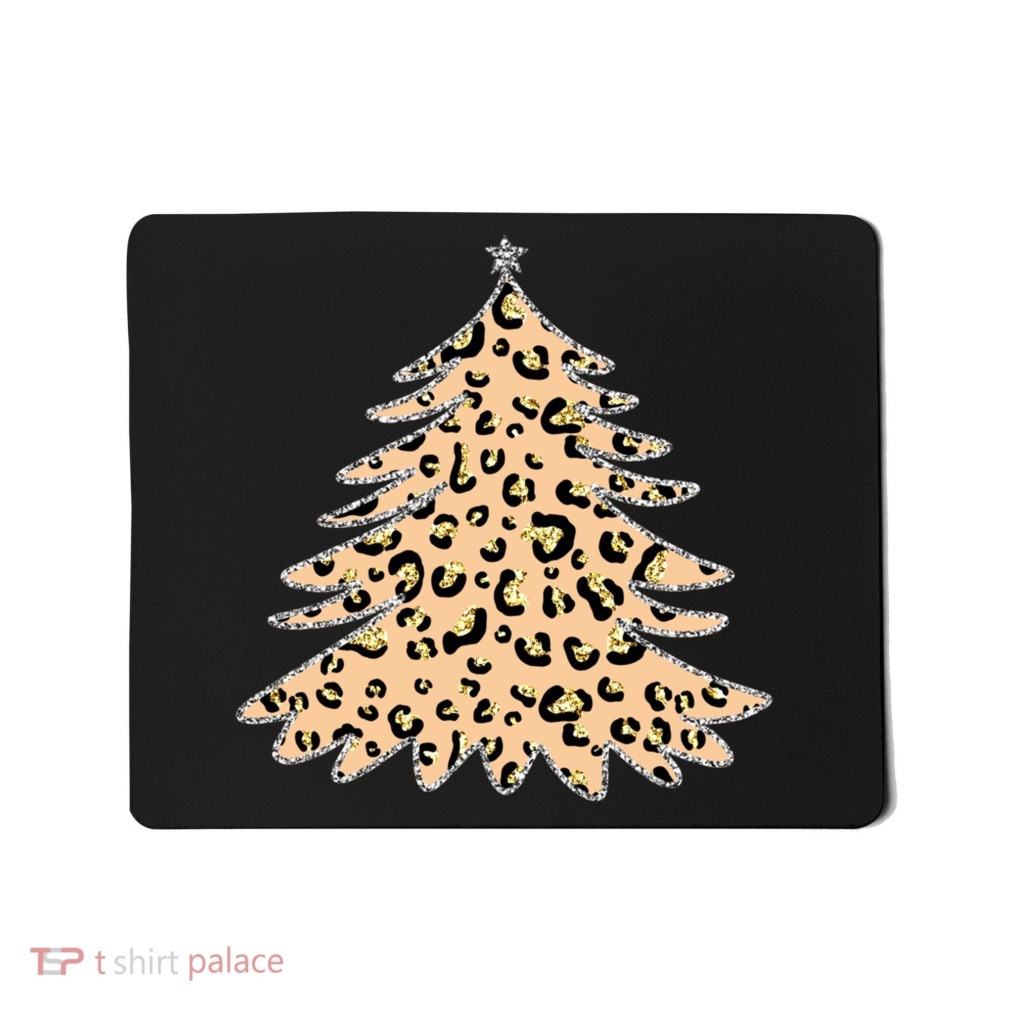 Animal Print Minimalist Christmas Tree Mousepad
