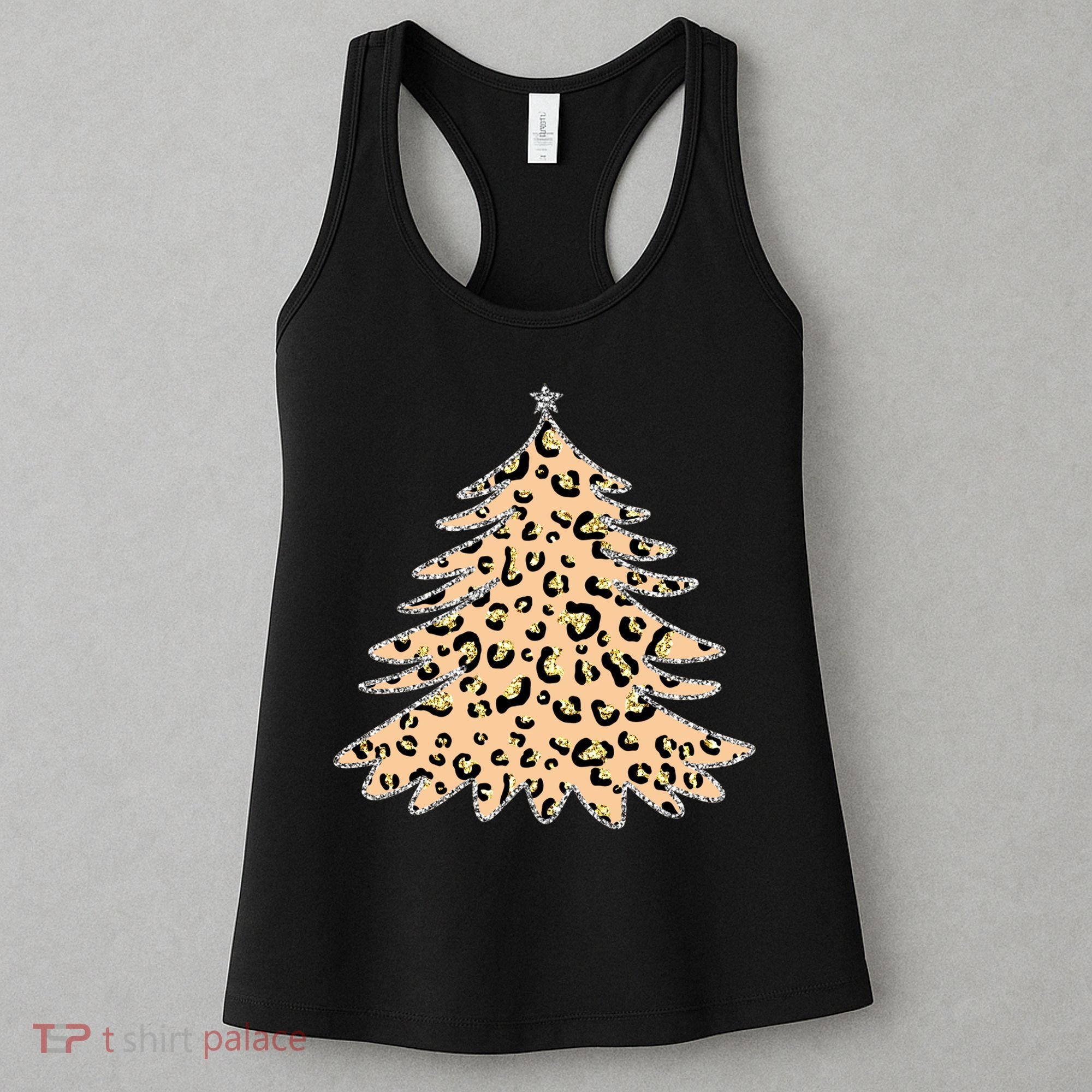 Animal Print Minimalist Christmas Tree Women's Tank Top