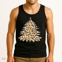 Animal Print Minimalist Christmas Tree Tank Top thumb 3