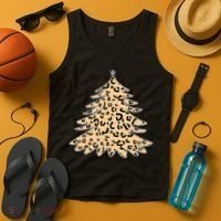 Animal Print Minimalist Christmas Tree Tank Top thumb 4