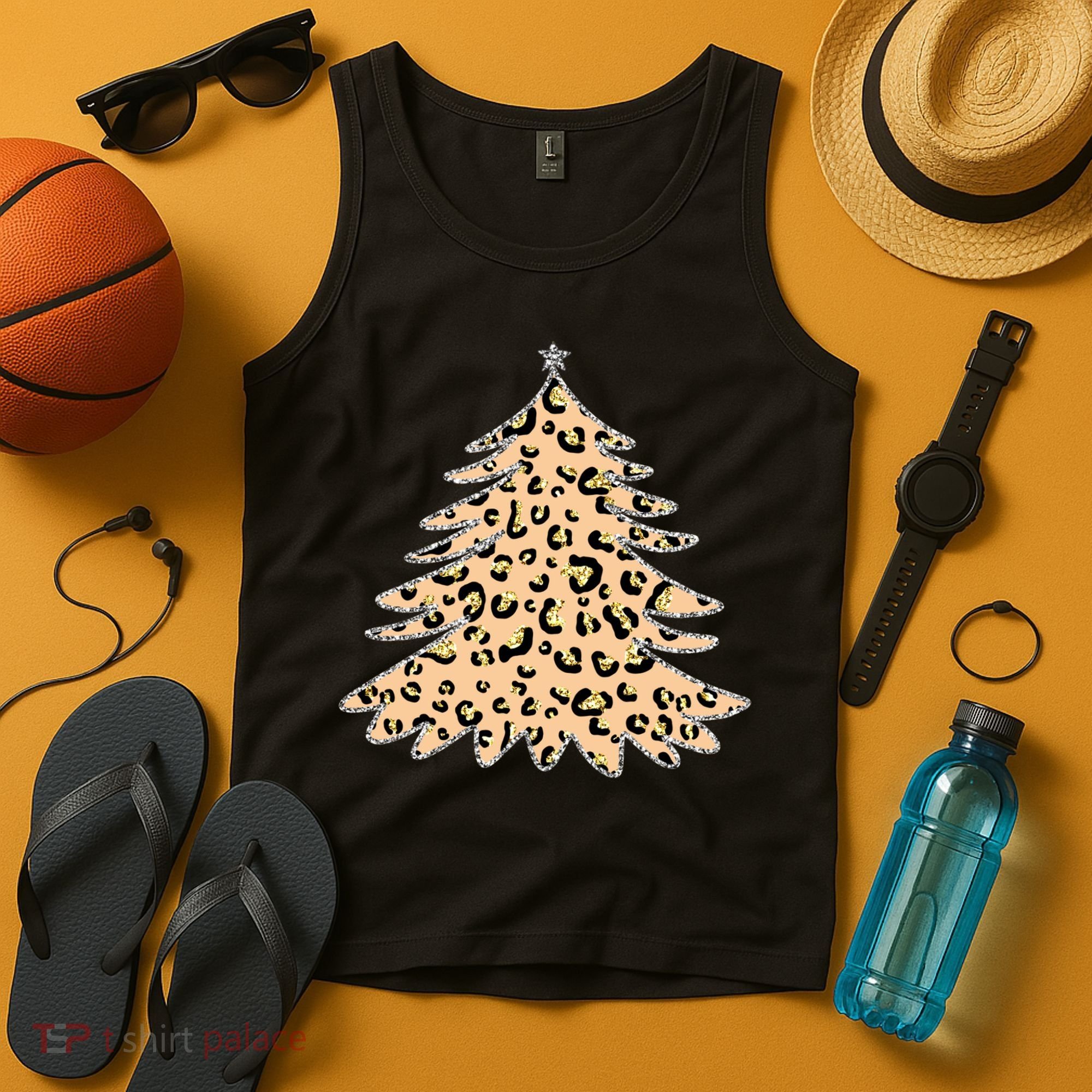 Animal Print Minimalist Christmas Tree Tank Top
