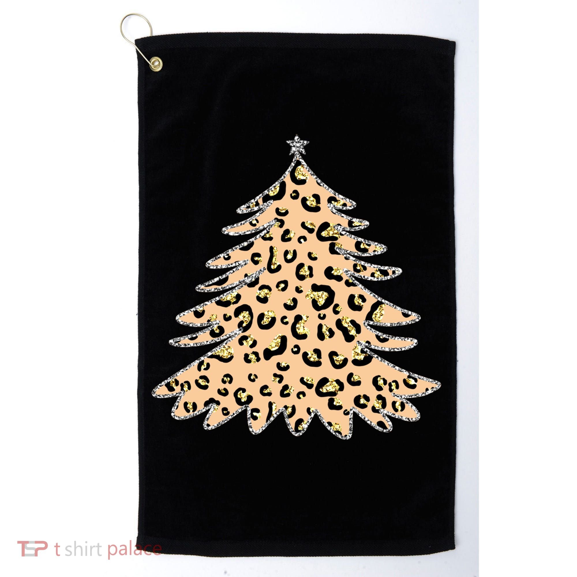 Animal Print Minimalist Christmas Tree Golf Towel