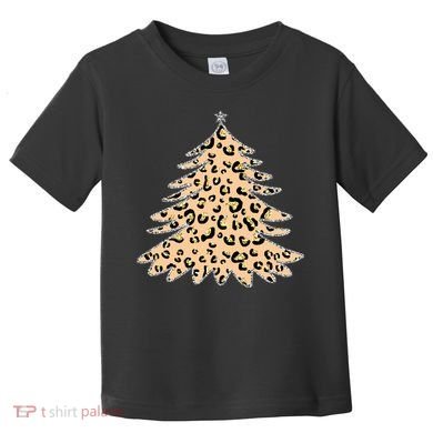 Animal Print Minimalist Christmas Tree Toddler T-Shirt