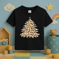 Animal Print Minimalist Christmas Tree Toddler T-Shirt thumb 3