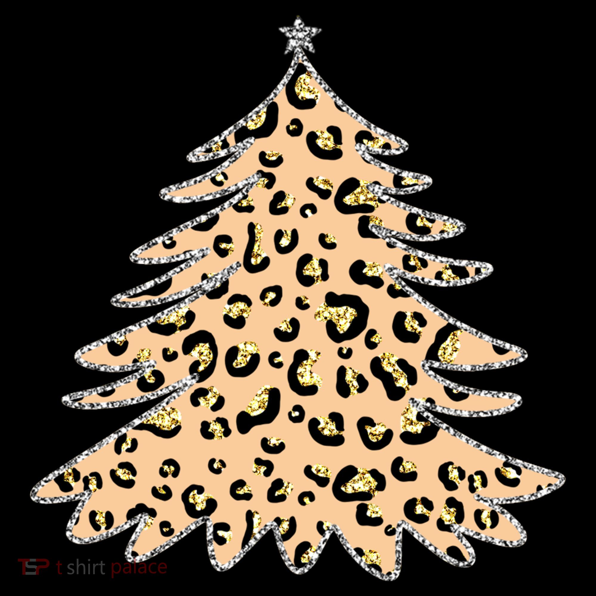 Animal Print Minimalist Christmas Tree Toddler T-Shirt