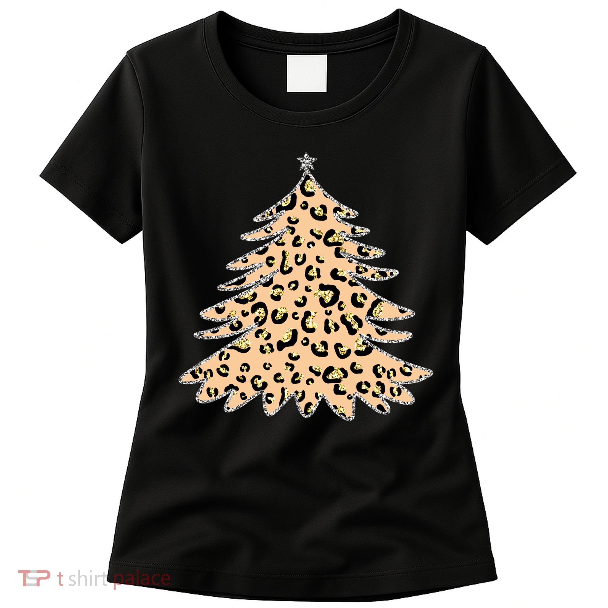 Animal Print Minimalist Christmas Tree Women's T-Shirt