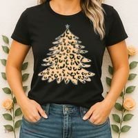 Animal Print Minimalist Christmas Tree Women's T-Shirt thumb 2