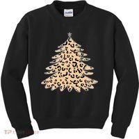 Animal Print Minimalist Christmas Tree Kids Sweatshirt thumb 0