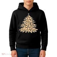 Animal Print Minimalist Christmas Tree Kids Hoodie thumb 4