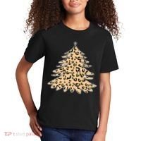 Animal Print Minimalist Christmas Tree Kids T-Shirt thumb 2