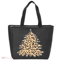Animal Print Minimalist Christmas Tree Tote Bag thumb 0