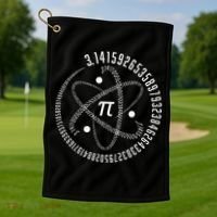 Atom Pi Math Science STEM Gift 3.14 Pi Day Golf Towel thumb 1