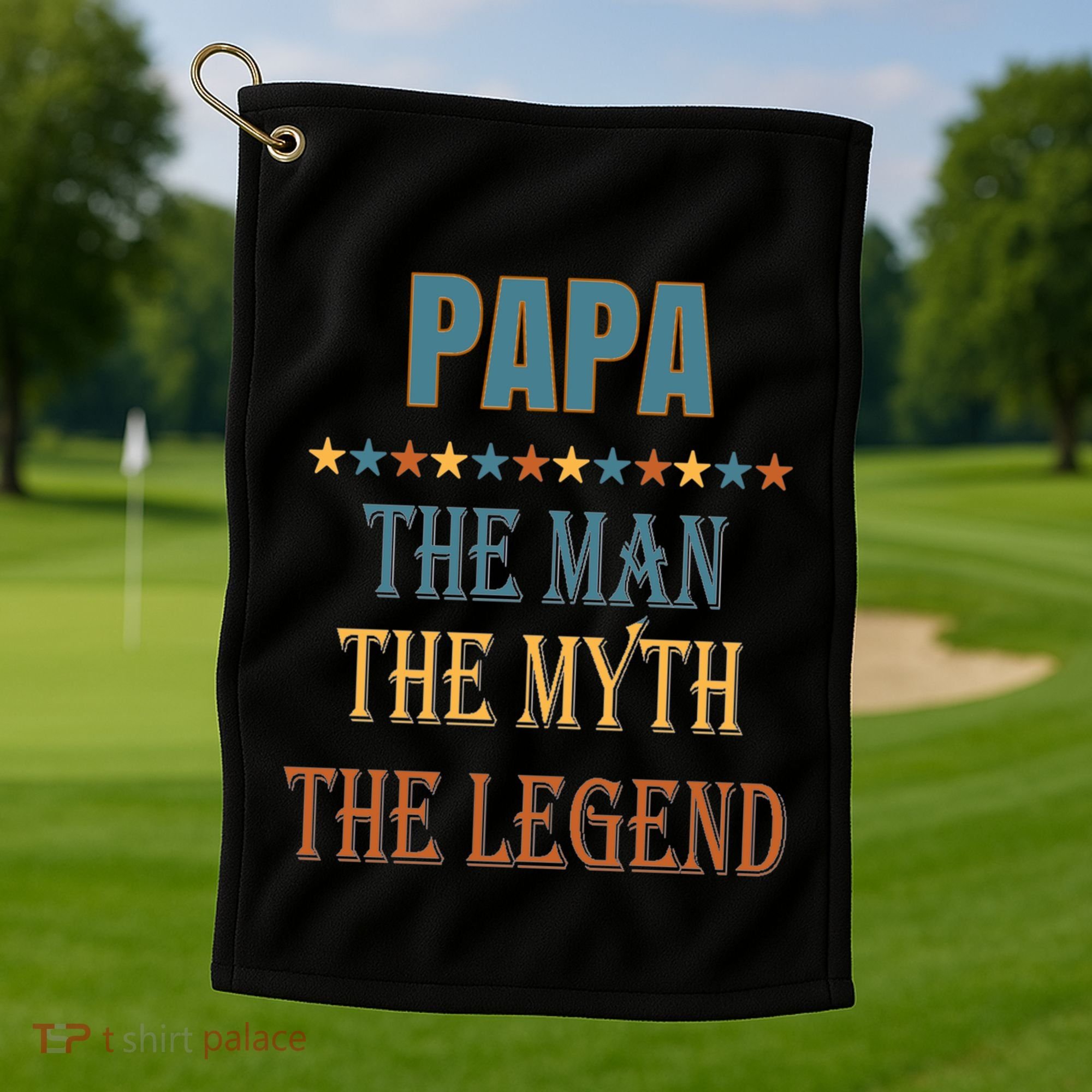 Affordable Papa Myth Legend Funny Gift For Grandparents Cute Gift Golf Towel