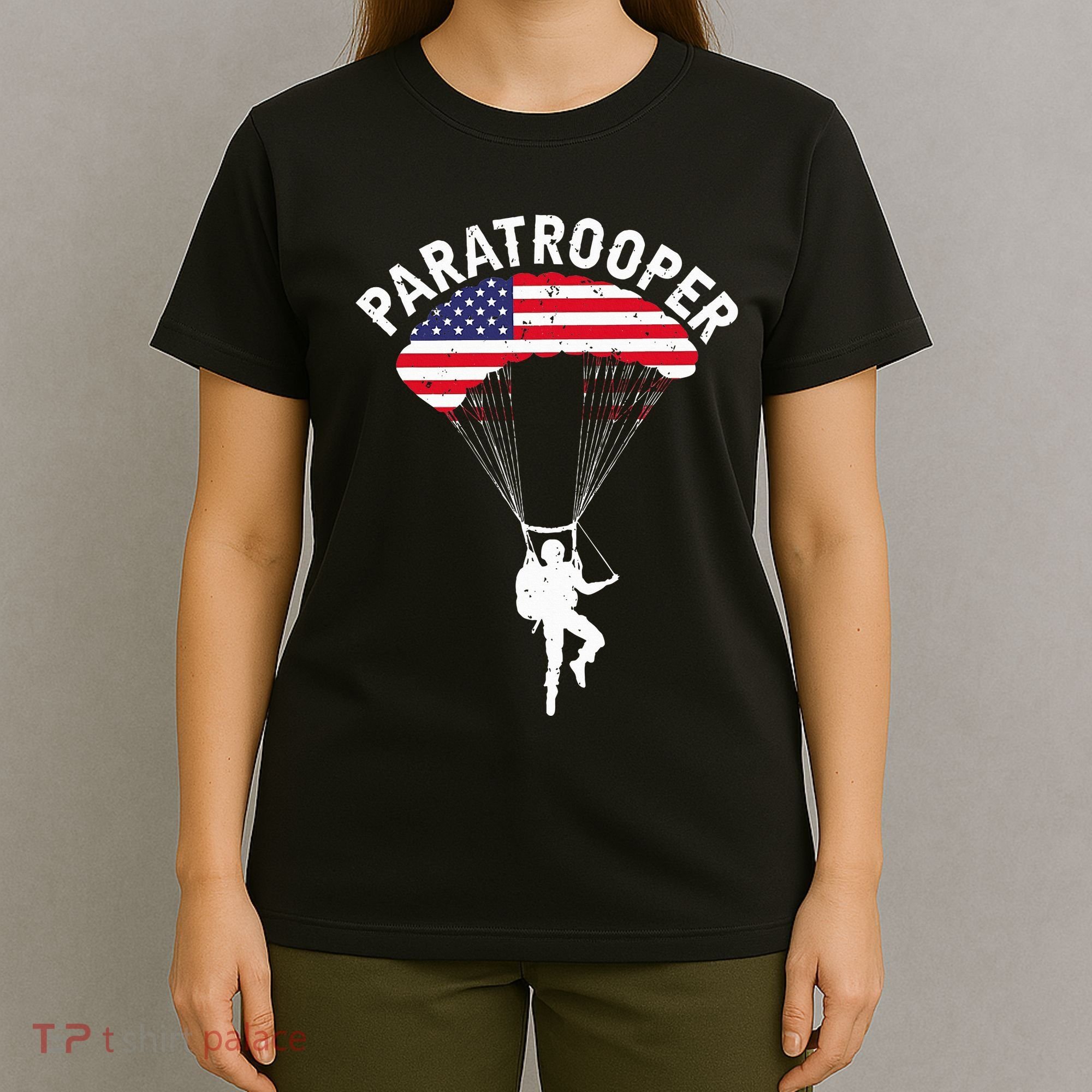 Airborne Paratrooper Military Soldier Army Parachute T-Shirt