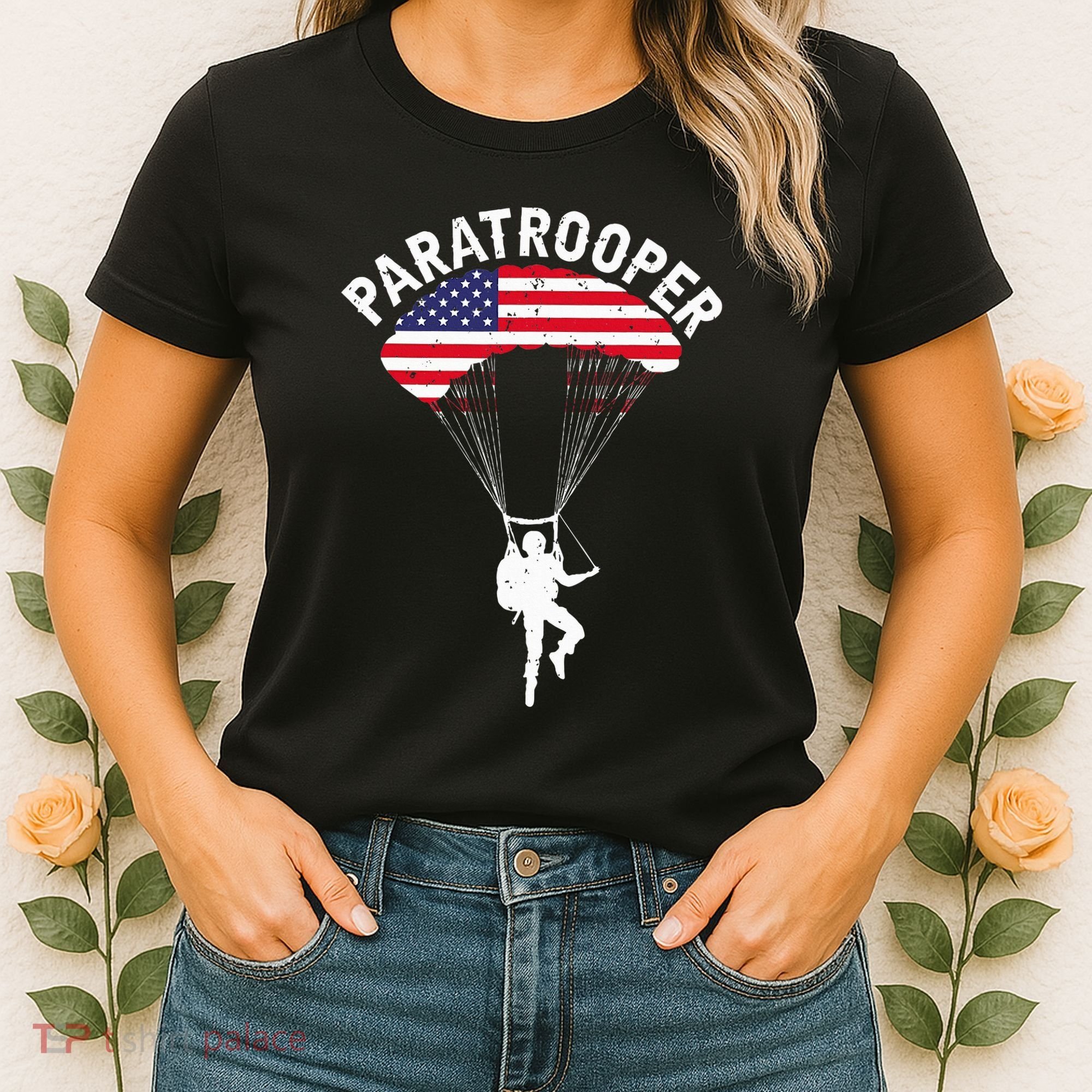 Airborne Paratrooper Military Soldier Army Parachute Women's T-Shirt