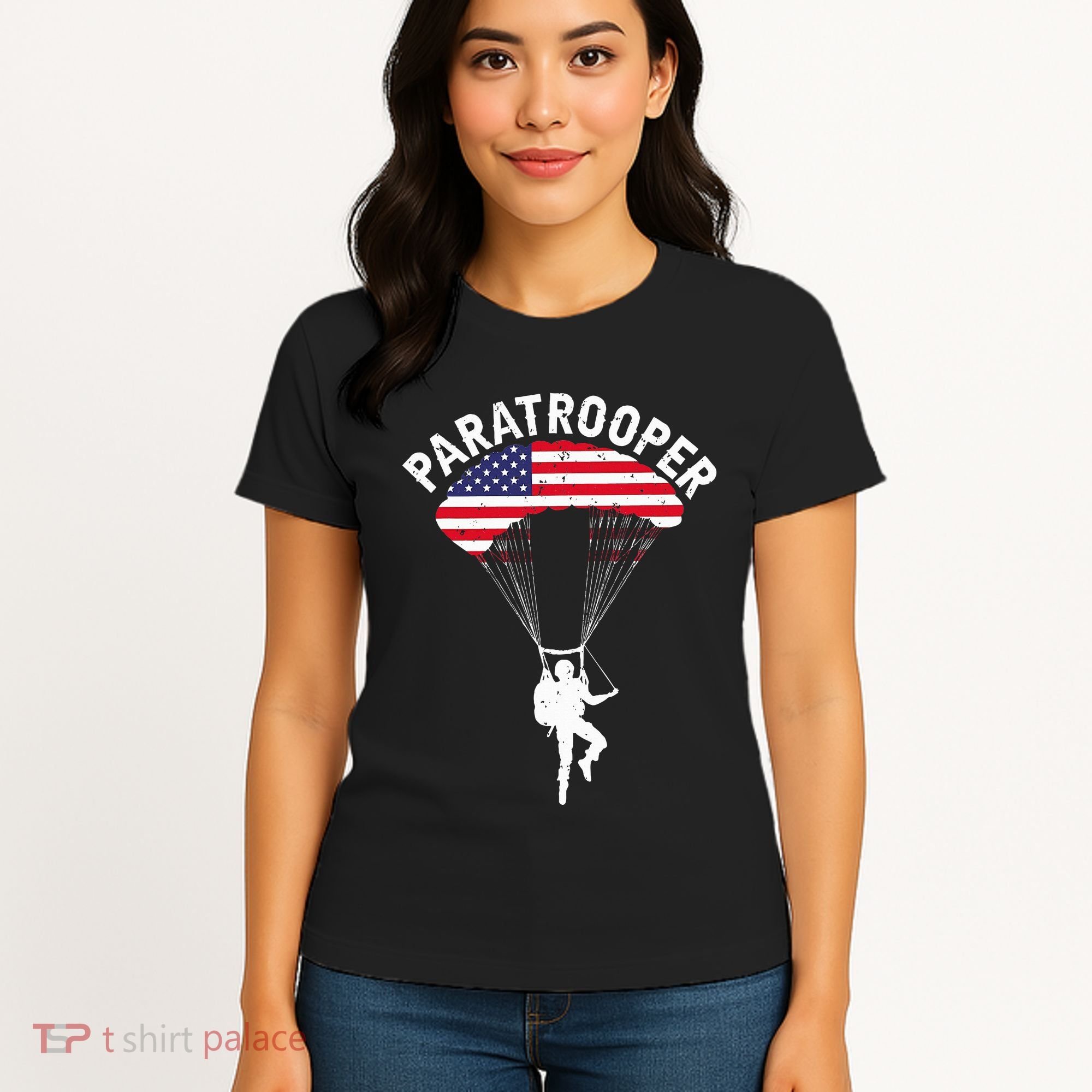 Airborne Paratrooper Military Soldier Army Parachute Women's T-Shirt