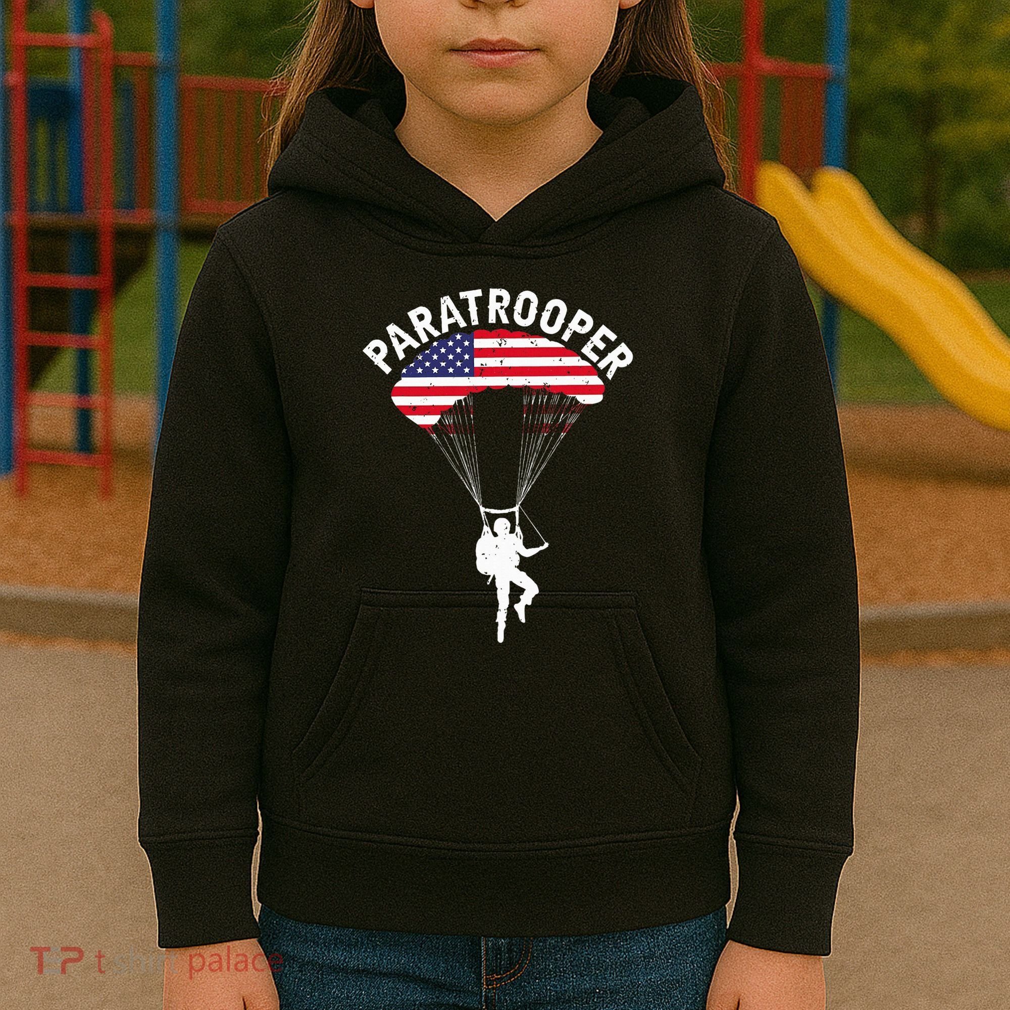 Airborne Paratrooper Military Soldier Army Parachute Kids Hoodie
