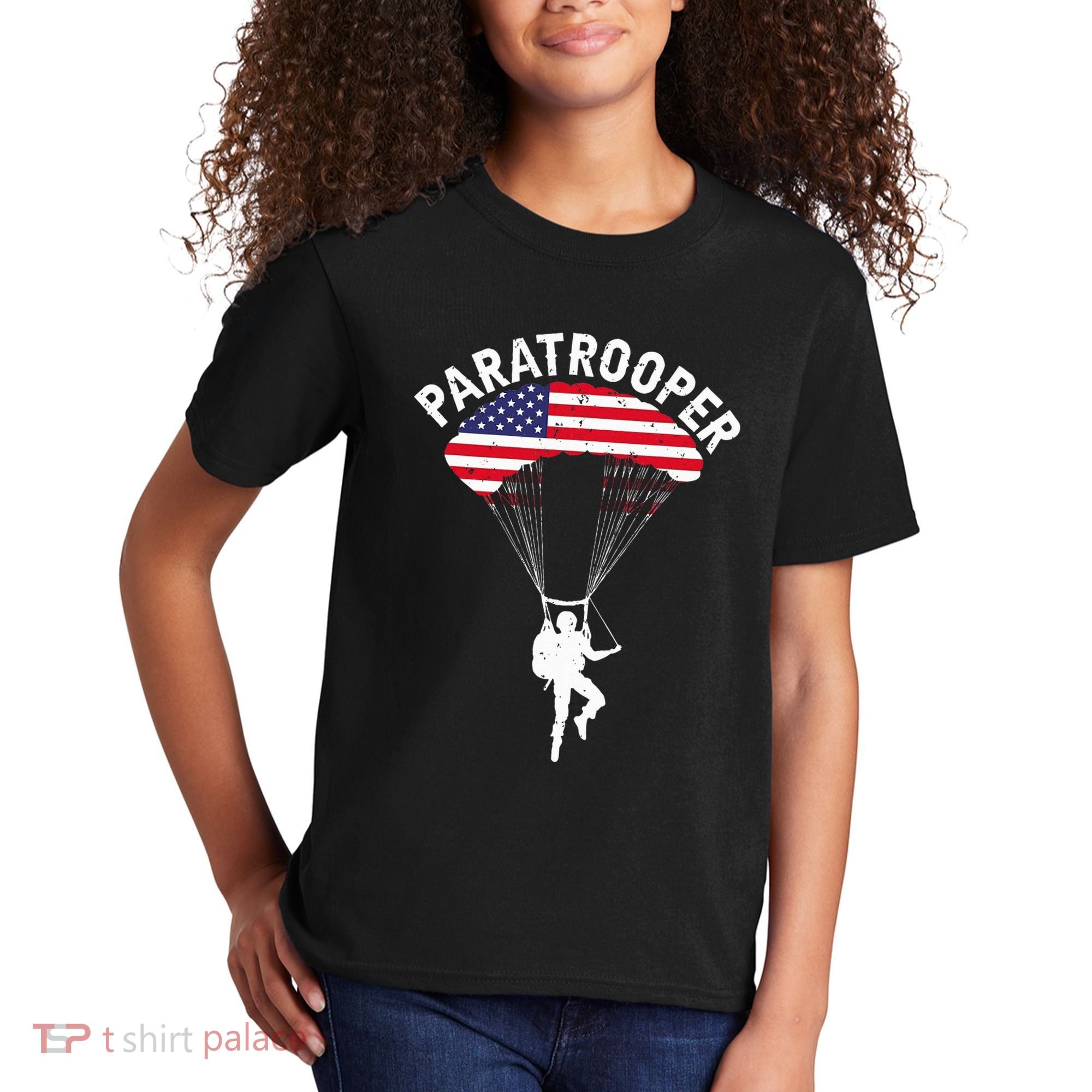 Airborne Paratrooper Military Soldier Army Parachute Kids T-Shirt