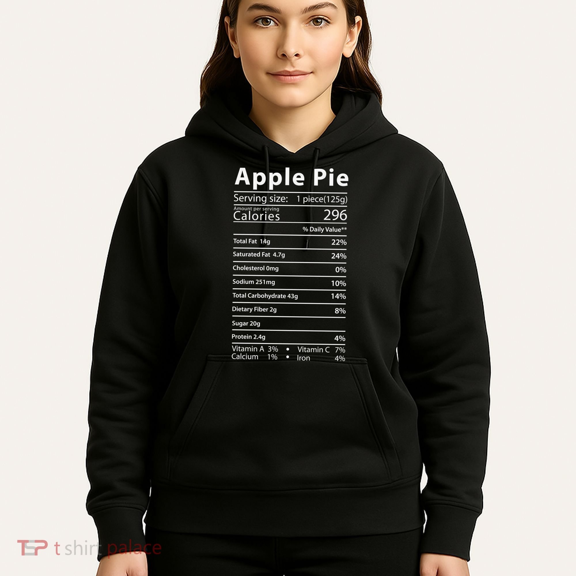 Apple Pie Nutrition Facts Label Costume Thanksgiving Hoodie