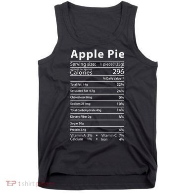 Apple Pie Nutrition Facts Label Costume Thanksgiving Tank Top
