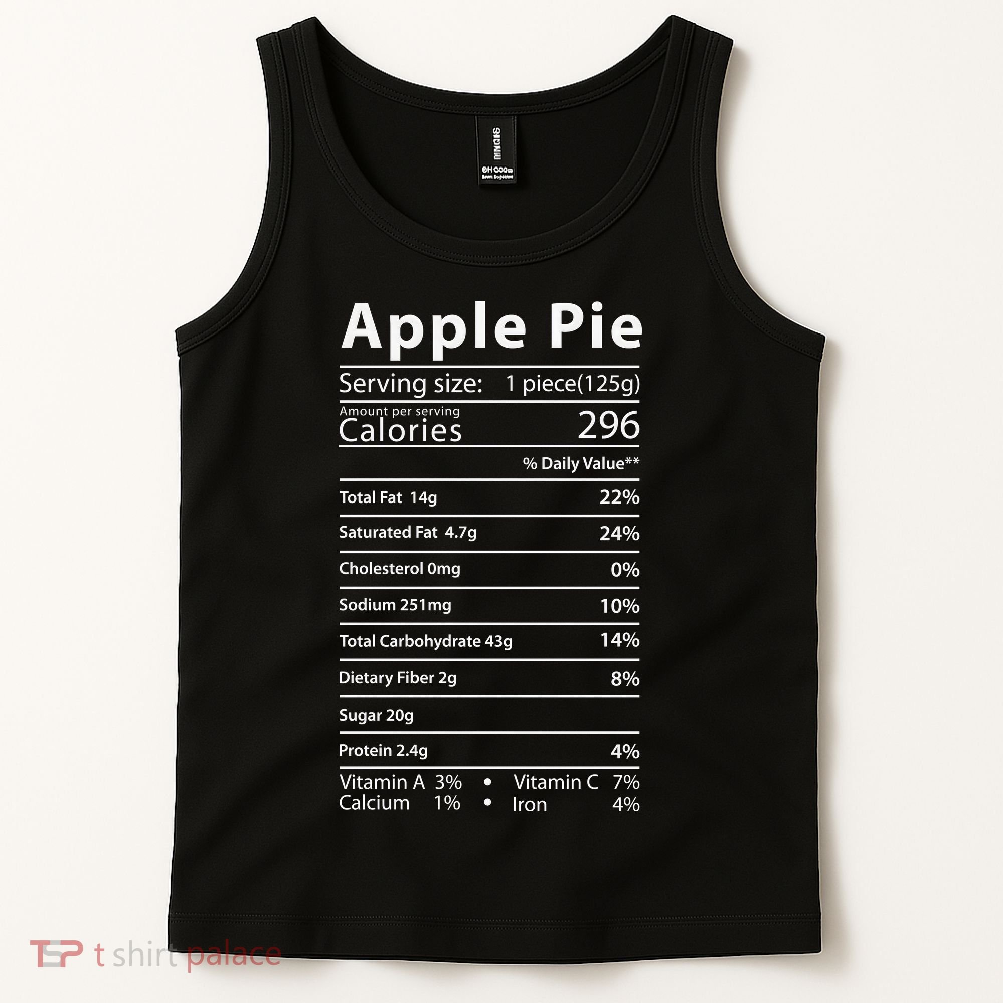 Apple Pie Nutrition Facts Label Costume Thanksgiving Tank Top