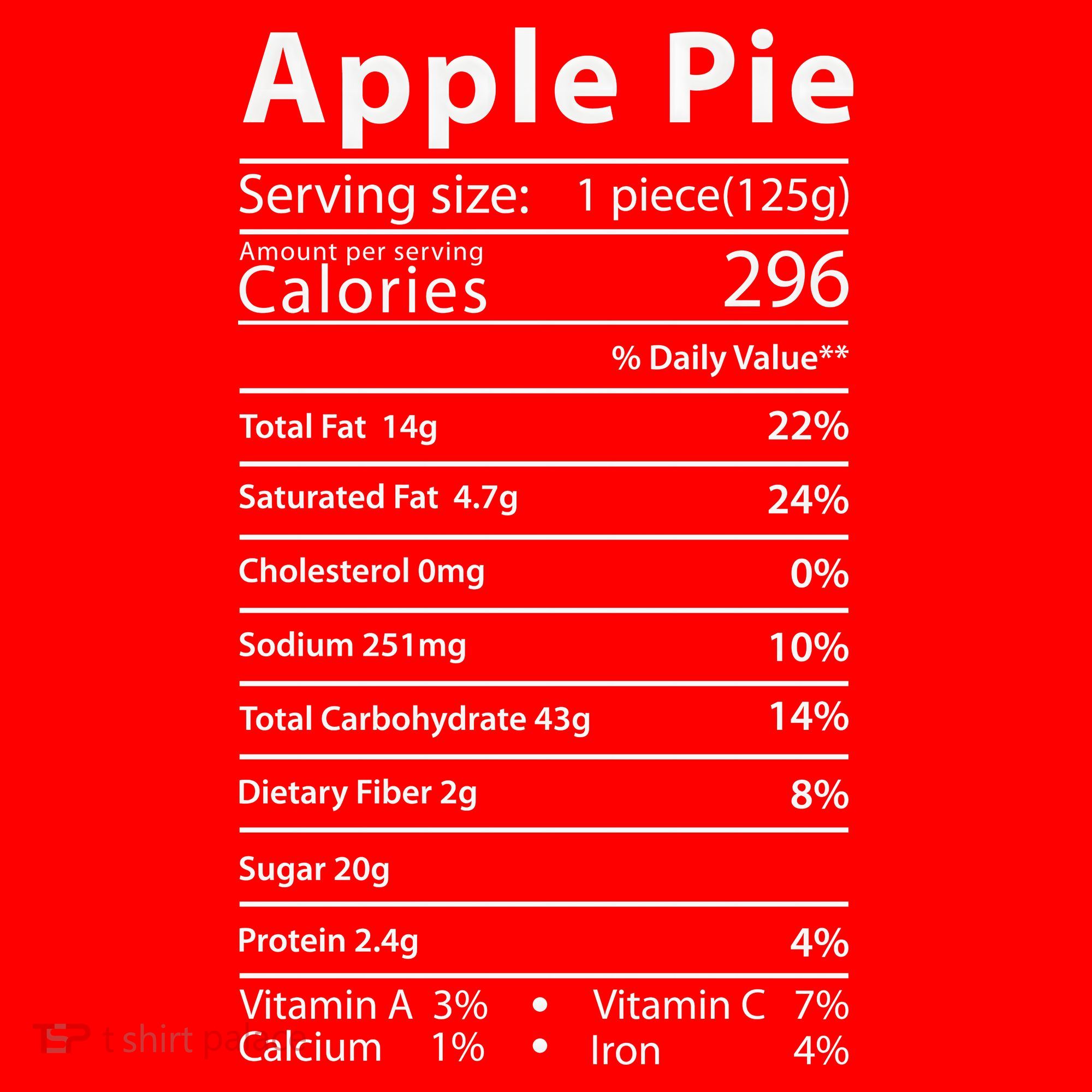 Apple Pie Nutrition Facts Label Costume Thanksgiving Santa Hat