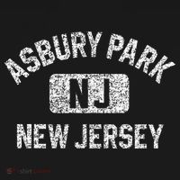 Asbury Park NJ New Jersey Gym Style Distressed White Print Coaster thumb 2