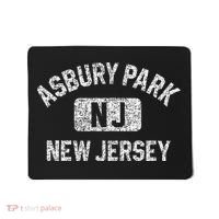Asbury Park NJ New Jersey Gym Style Distressed White Print Mousepad thumb 0