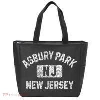 Asbury Park NJ New Jersey Gym Style Distressed White Print Tote Bag thumb 0