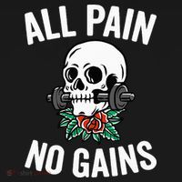 All Pain No Gains Gym Fitness Workout Bodybuilding T-Shirt thumb 7